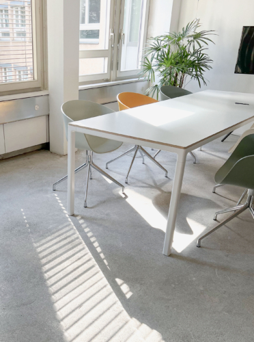 Bild vom Workshop Tisch. Ausgehend von Positionierungsworkshops werden die Markenessenz, Werte, verbale und visuelle Identität, Mission und Vision definiert. Diese Elemente wurden ins digitale Design übernommen, damit die Marke vollumfänglich widerspiegelt wird.