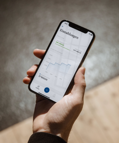 Bild von einer Finanz app. im laufe des projekts wurde ein design system entwickelt