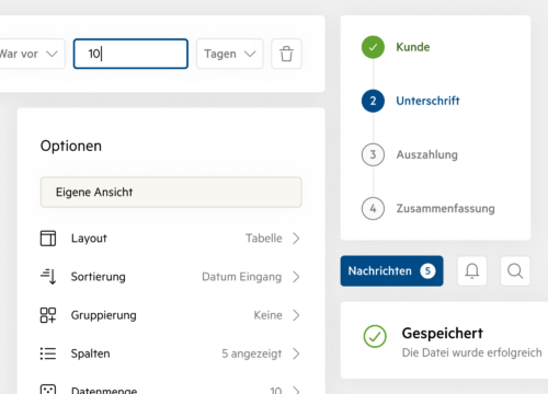 Bild von einem digitalisierten Workflow, der durch user interviews und beobachtungen konzipiert und designed.